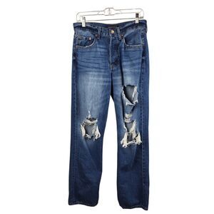 AEROPOSTALE Size 4 Reg90s BAGGY Blue Denim Jeans 100% Cotton Medium Wash Grunge